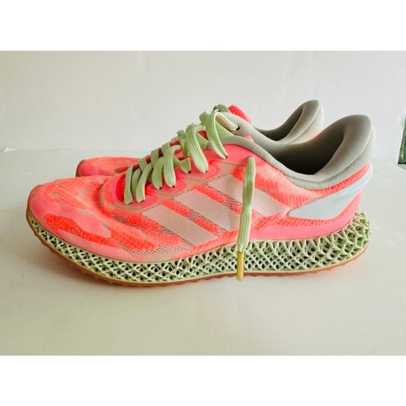 Adidas Men's 4D Runner 1.0 White Signal Coral Green Size 8 Knit Trainers Fashion - Picture 5 of 11